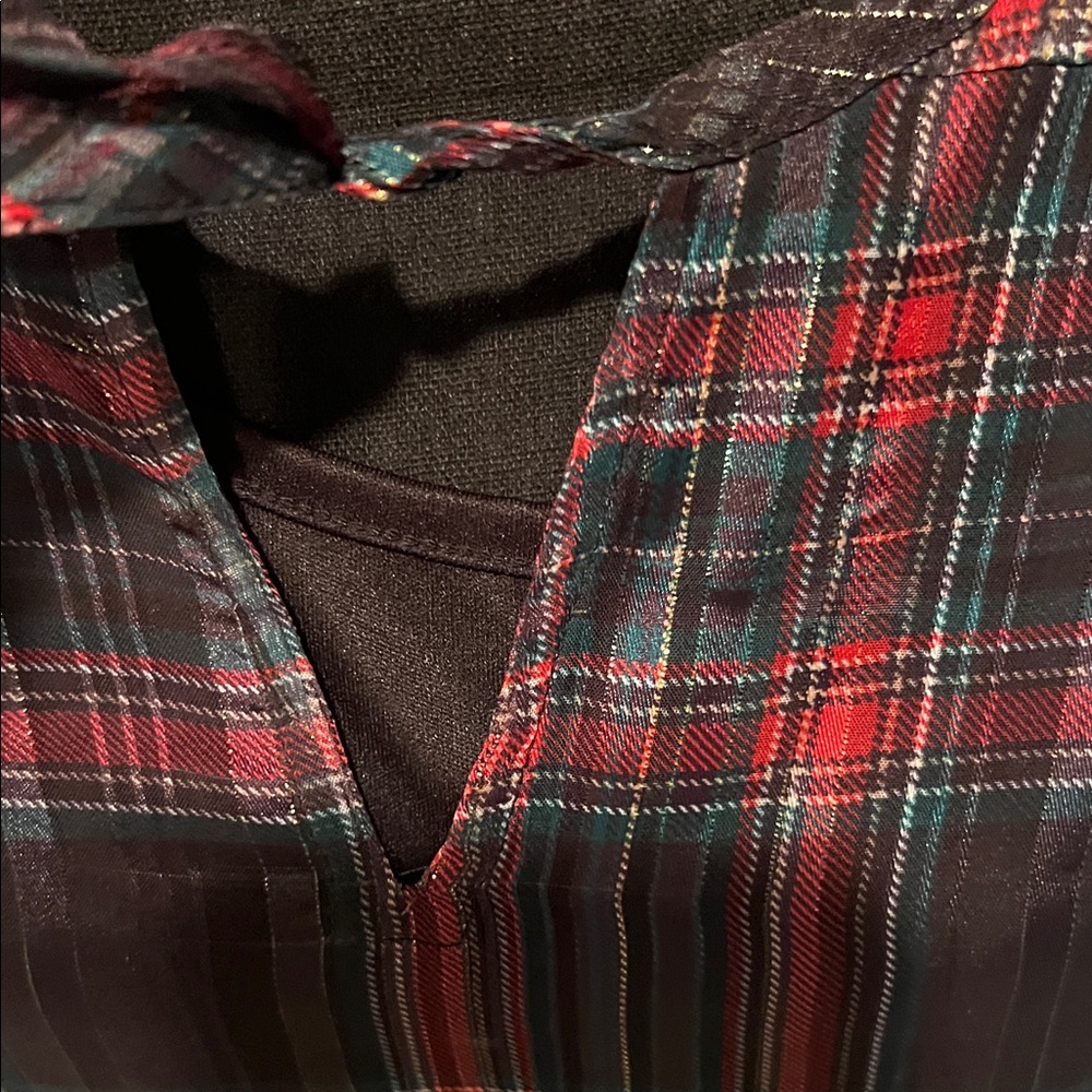 Cato Black and Red Checkered Peplum Blouse - Picture 5 of 11
